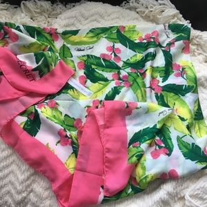 Victoria’s Secret 44” square pink white scarf (J)